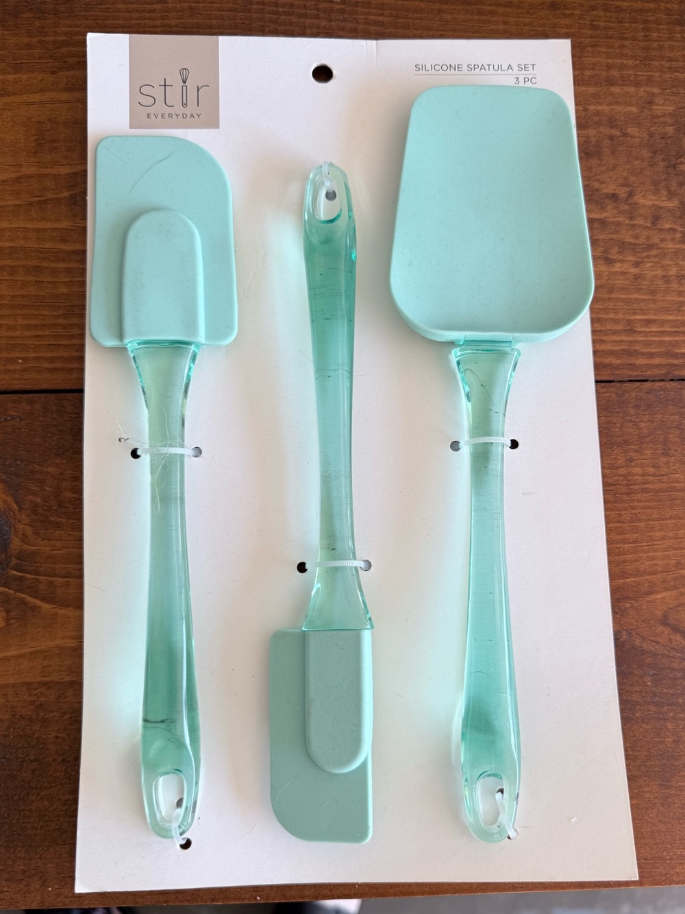 Stir Everyday 3-Piece Silicone Spatula Set in Mint